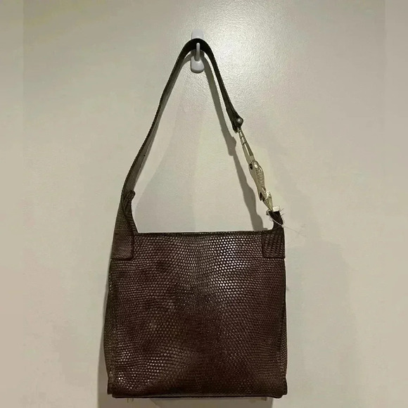 Barry Keiselstein Cord Alligator Bag with Gold Alligator Handle - Picture 3 of 8